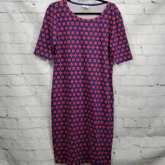 LulaRoe Blue and Red Julia Dress Size XL - Picture 1 of 8